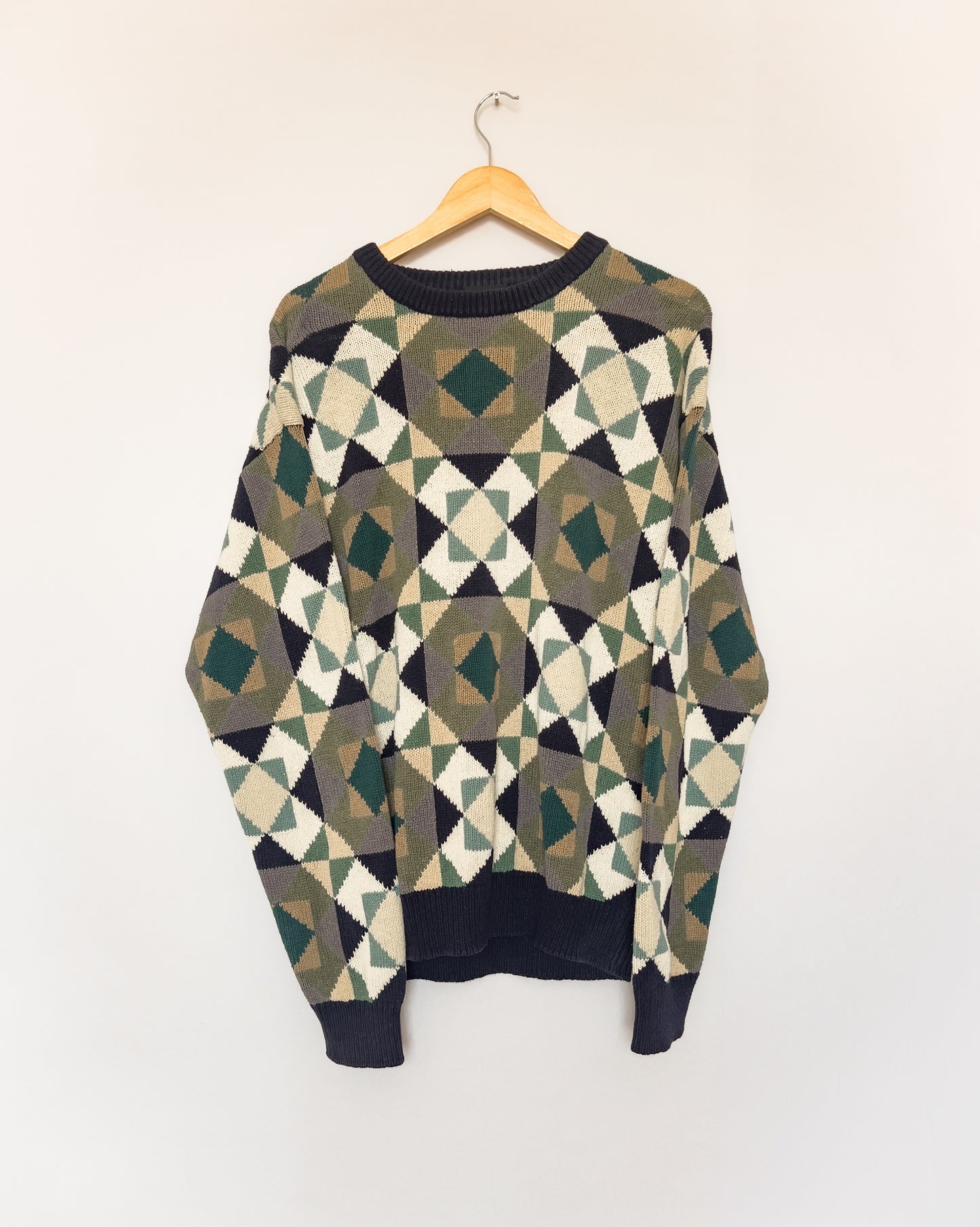Geometric Patterned Knitted Sweater