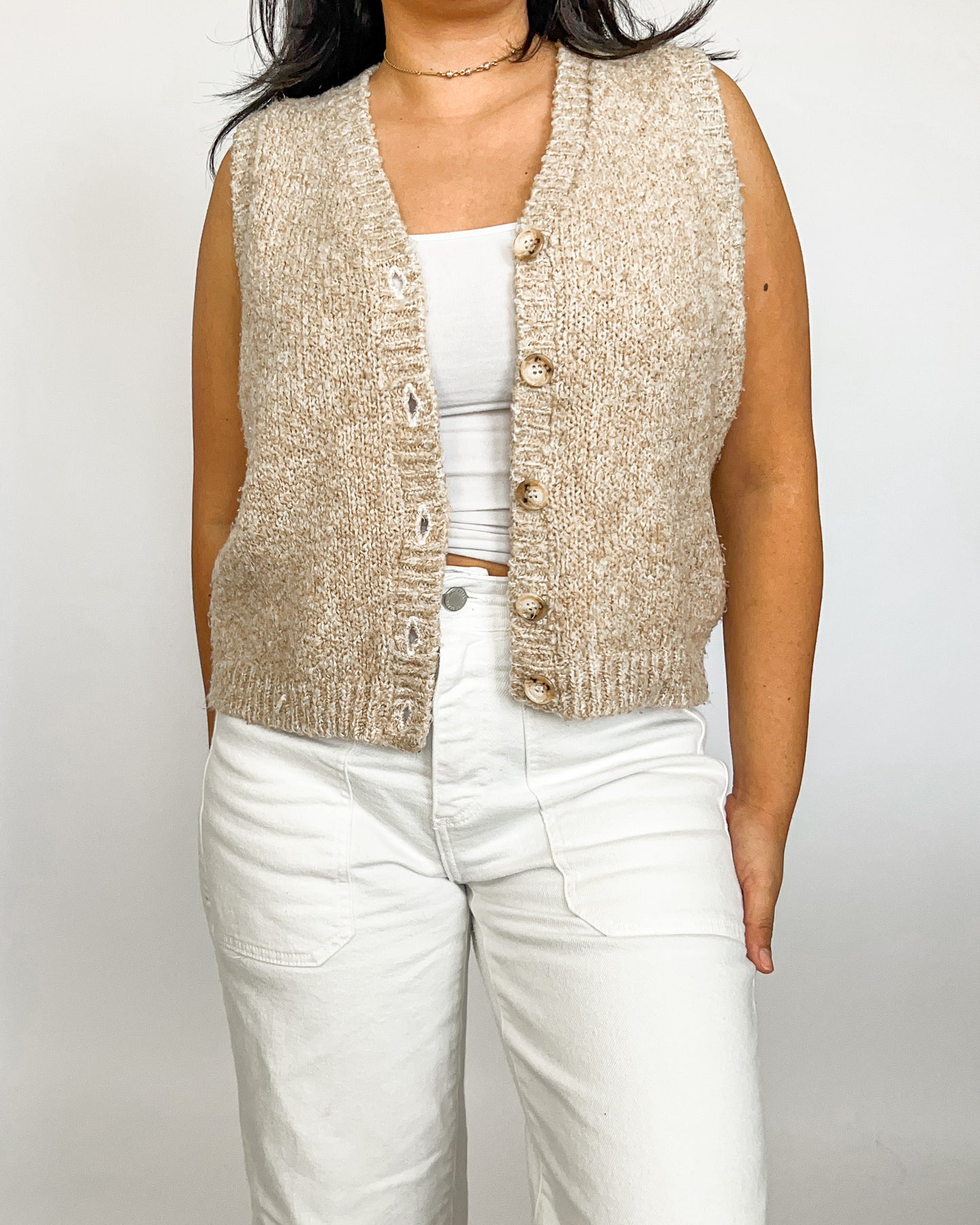 Beige Knitted Vest