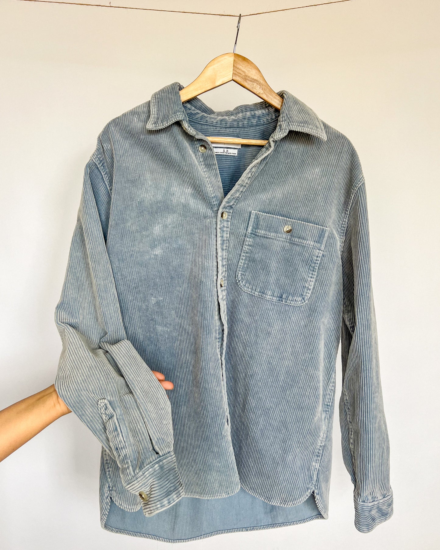 UO Blue Corduroy Button Up