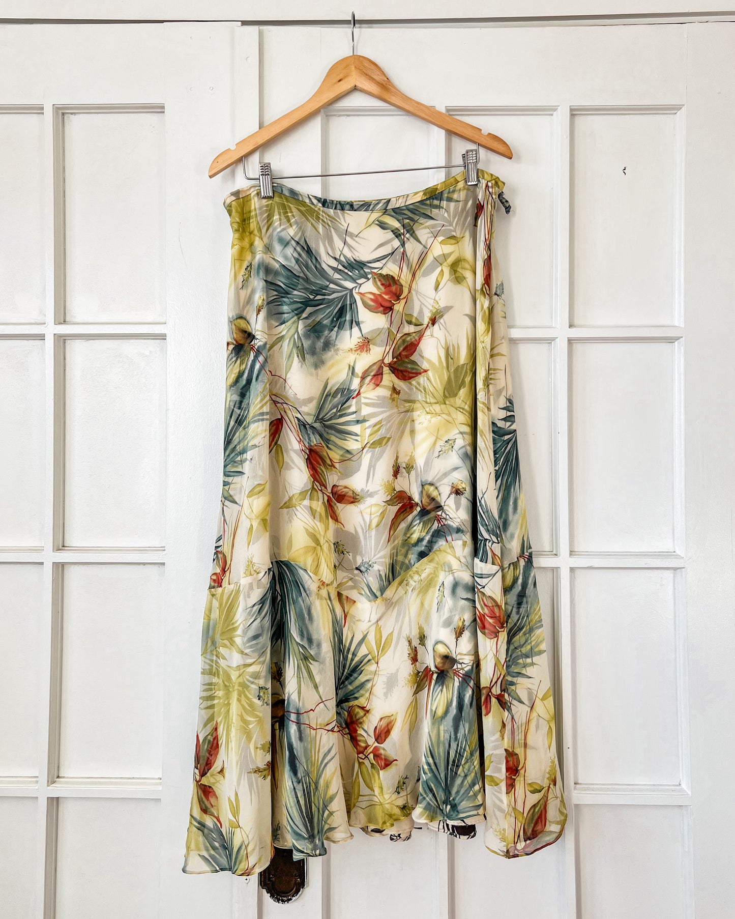 Silk Maxi Floral Skirt
