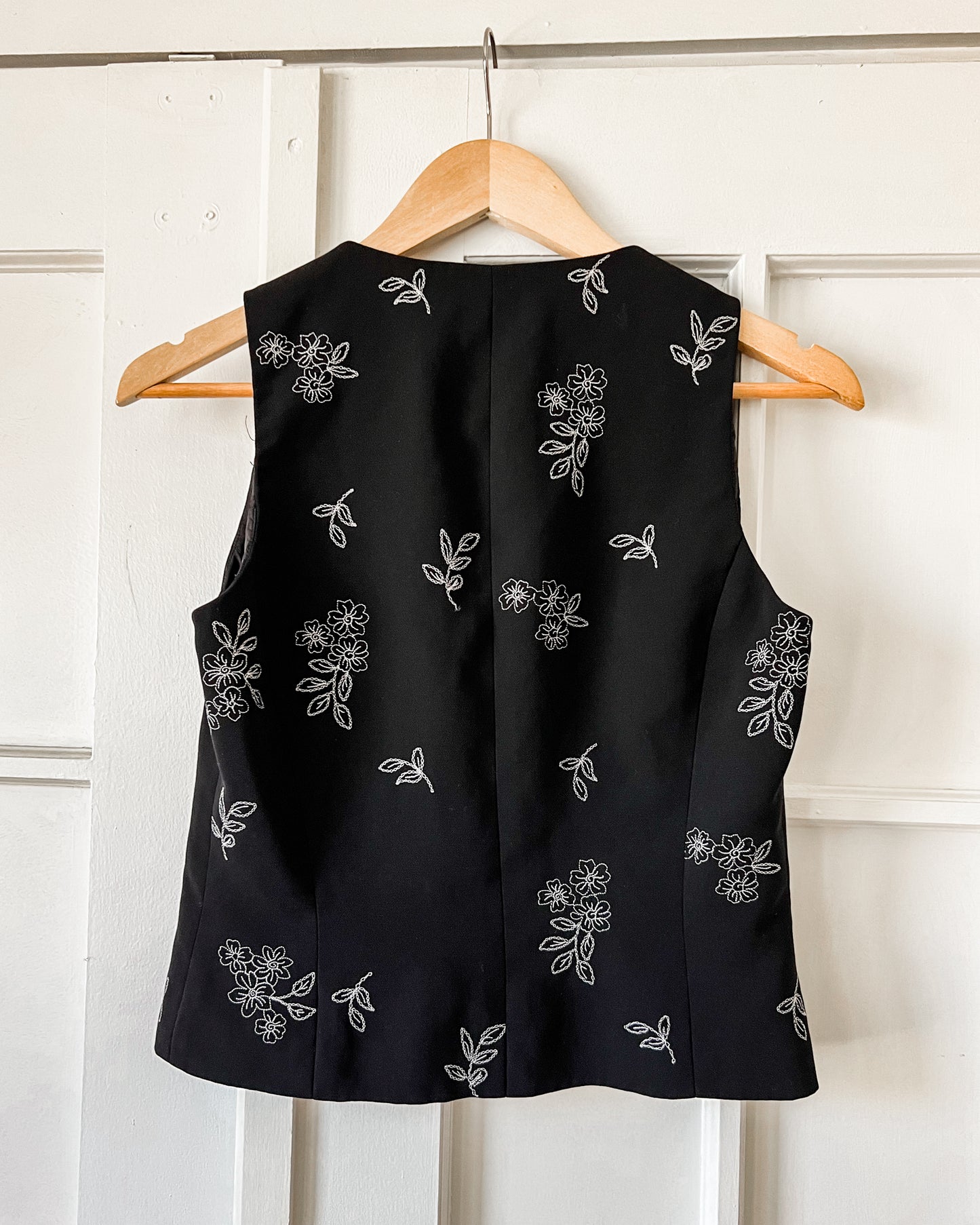 Black Floral Vest