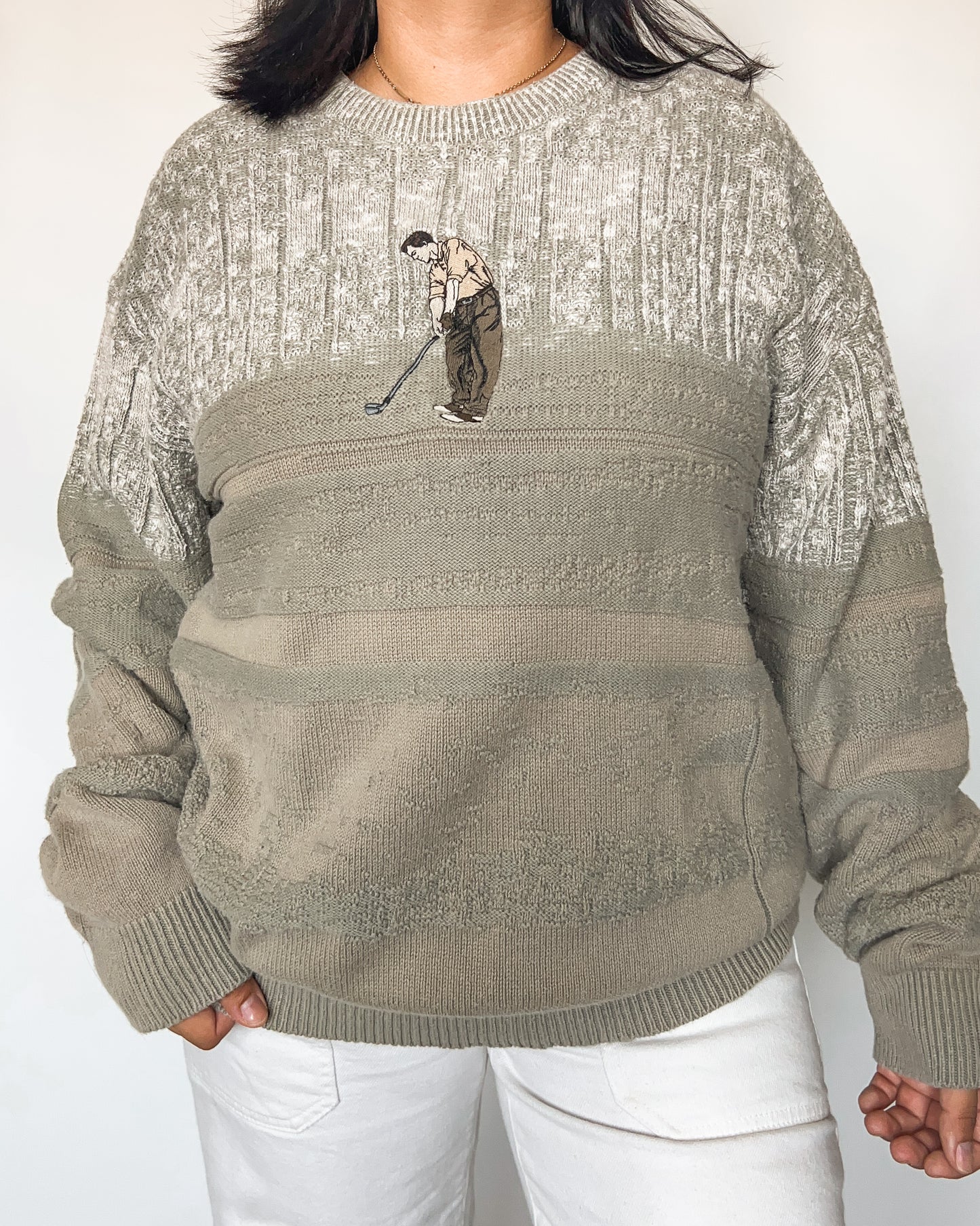 Vintage Golf Textured Knitted Sweater