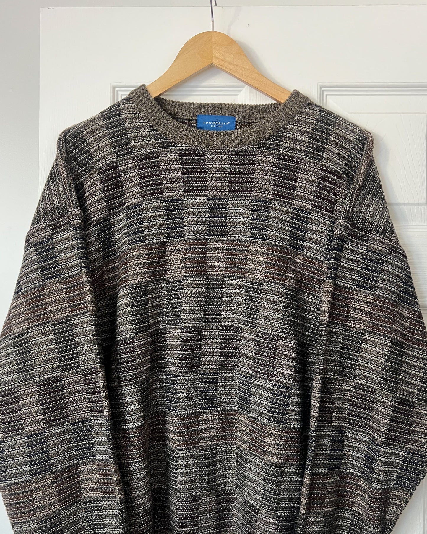 Towncraft Brown Patterned Knitted Sweater