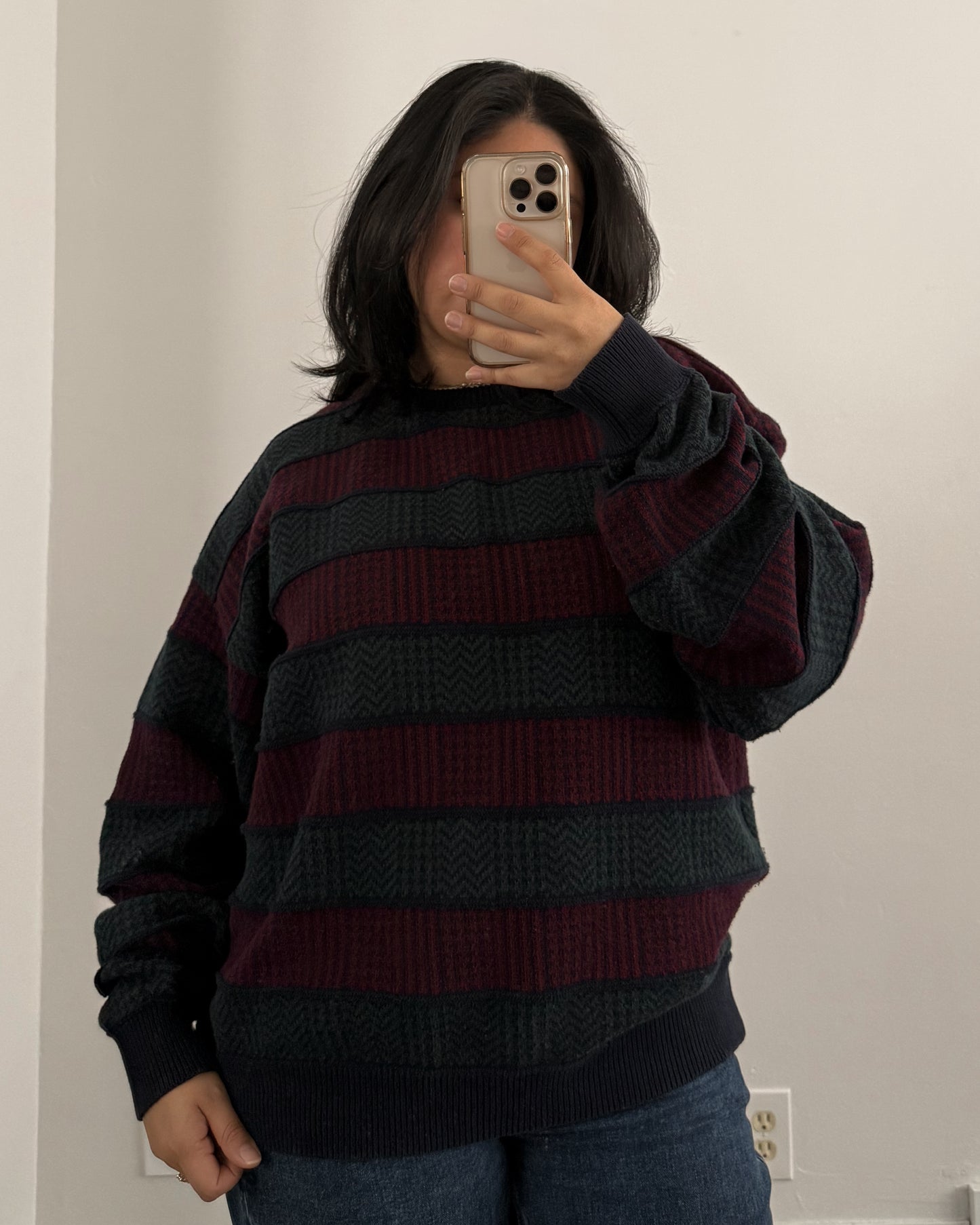 Vintage Claiborne Striped Knitted Sweater