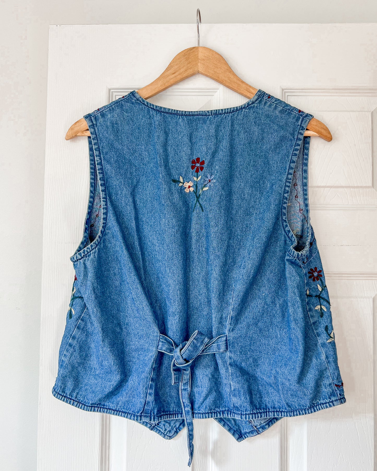 Embroidered Denim Vest