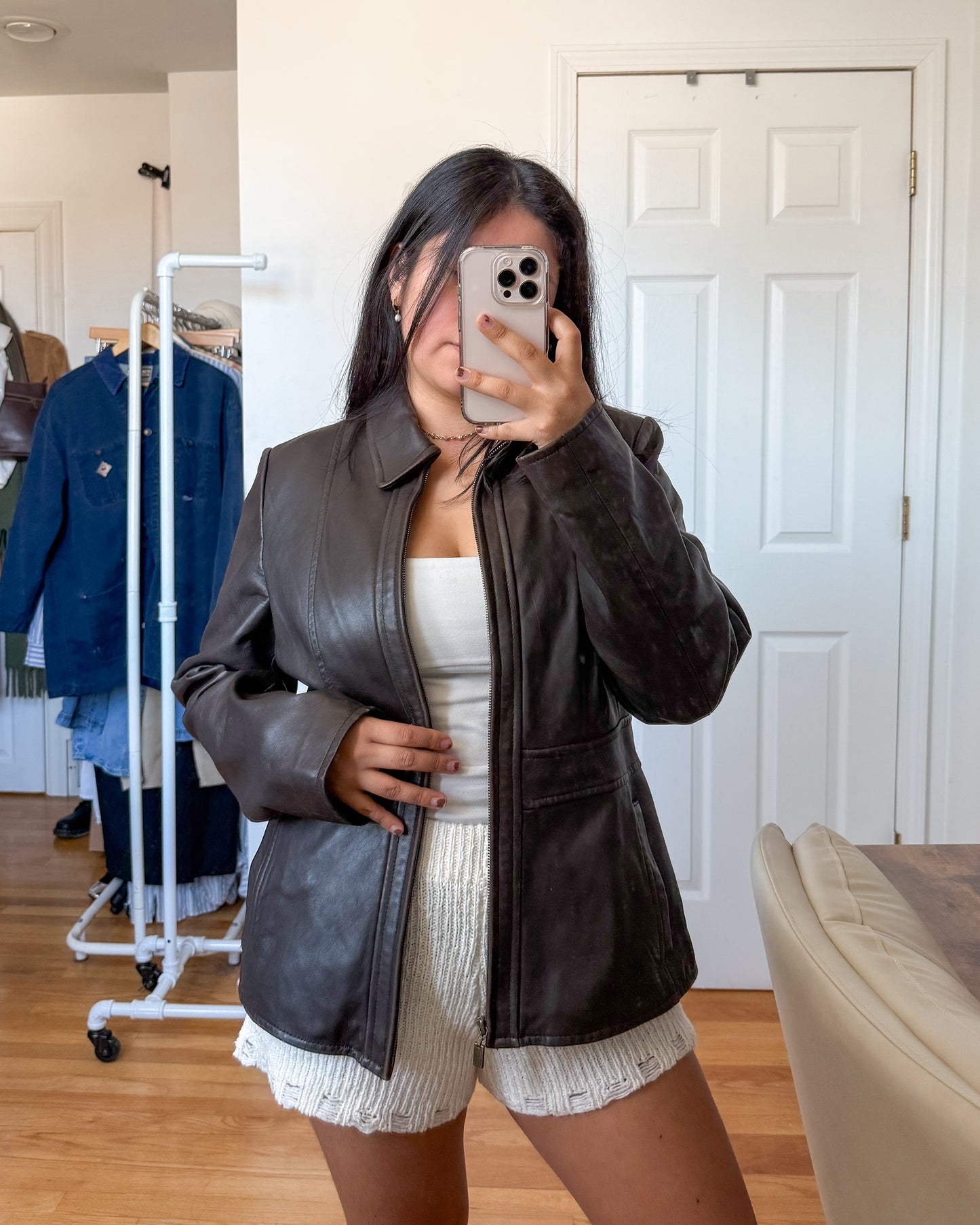 Anne Klein Brown Leather Jacket