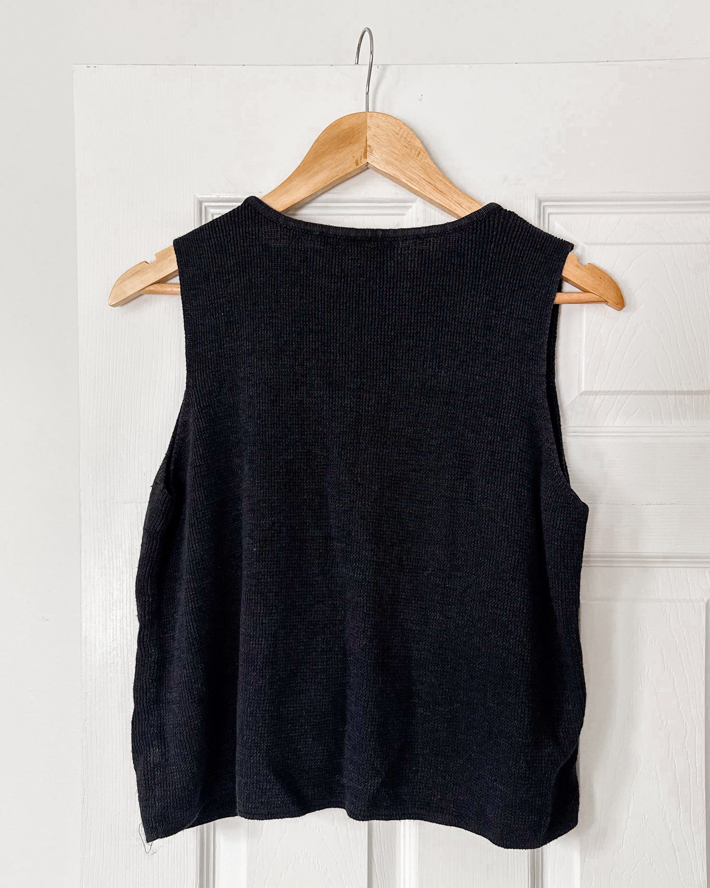 Linen Black Knitted Vest
