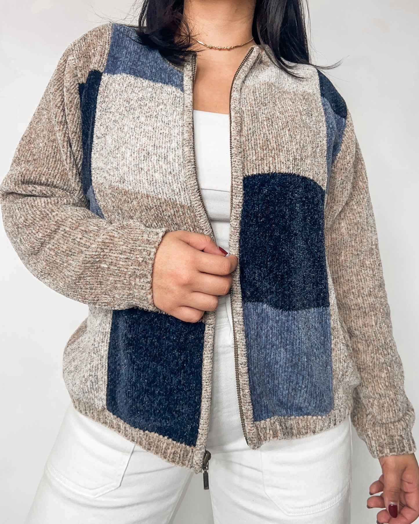 Croft & Barrow Chenille Zip Up Sweater
