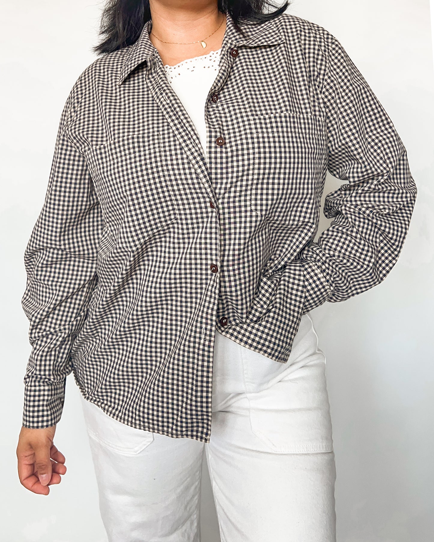 Gingham Long Sleeve Button Up