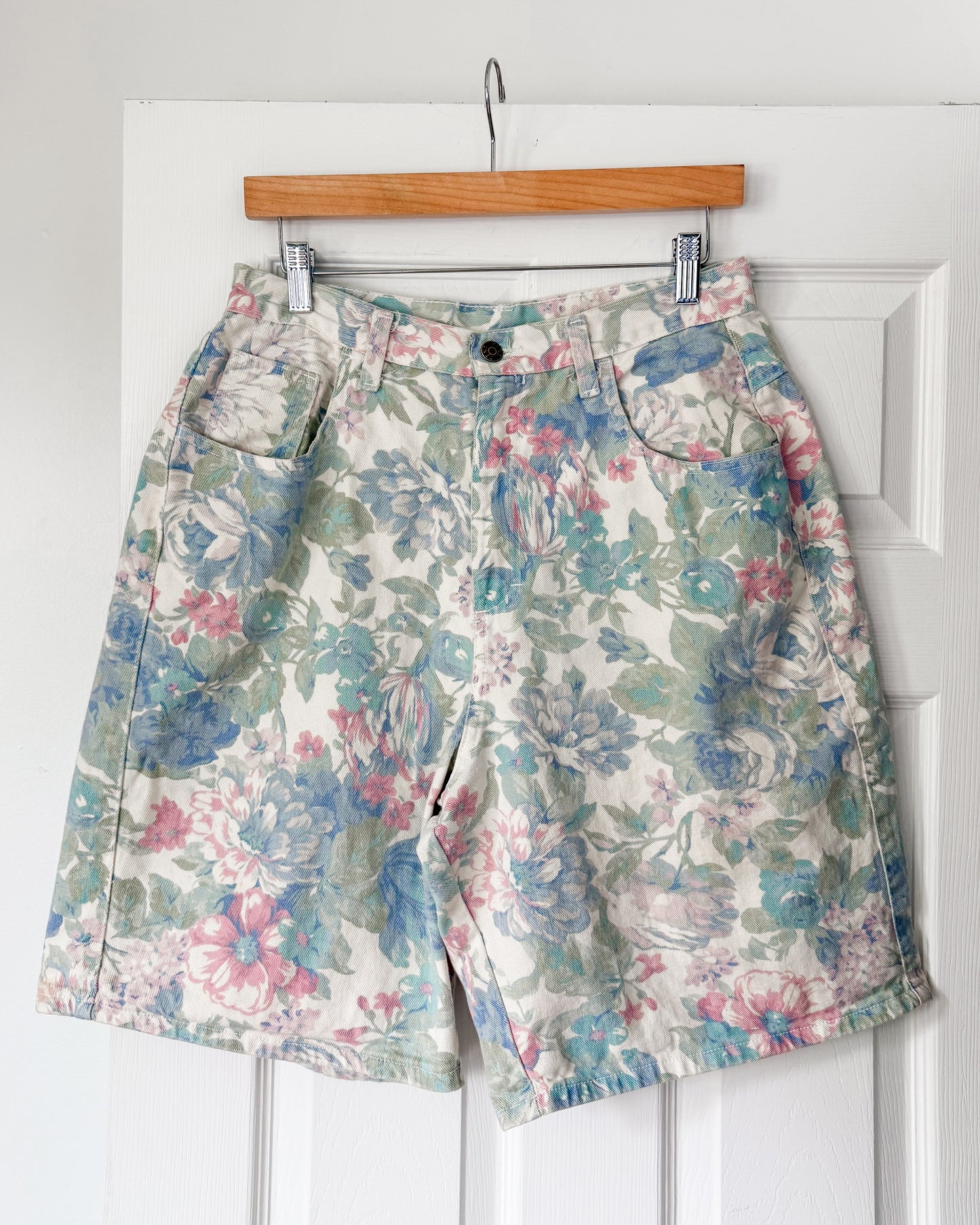 Vintage Zena Floral Denim Shorts