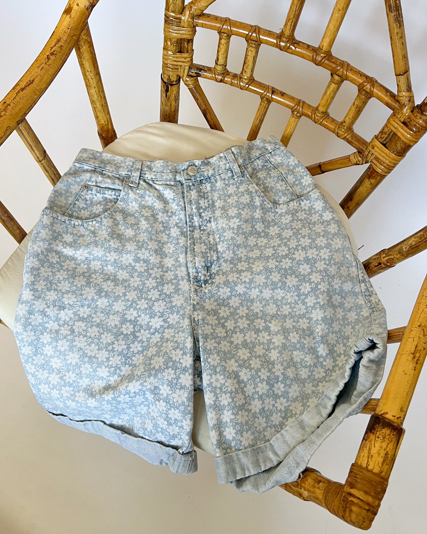 Vintage Denim Floral Shorts
