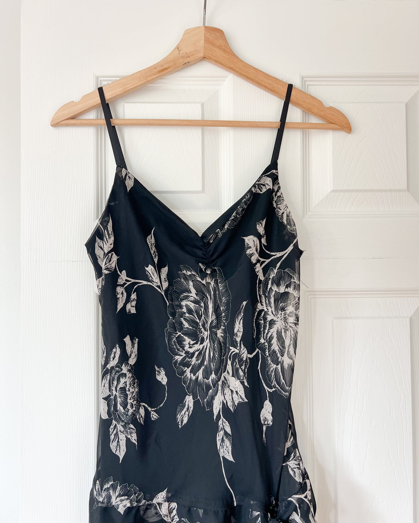 Black Floral Slip Dress