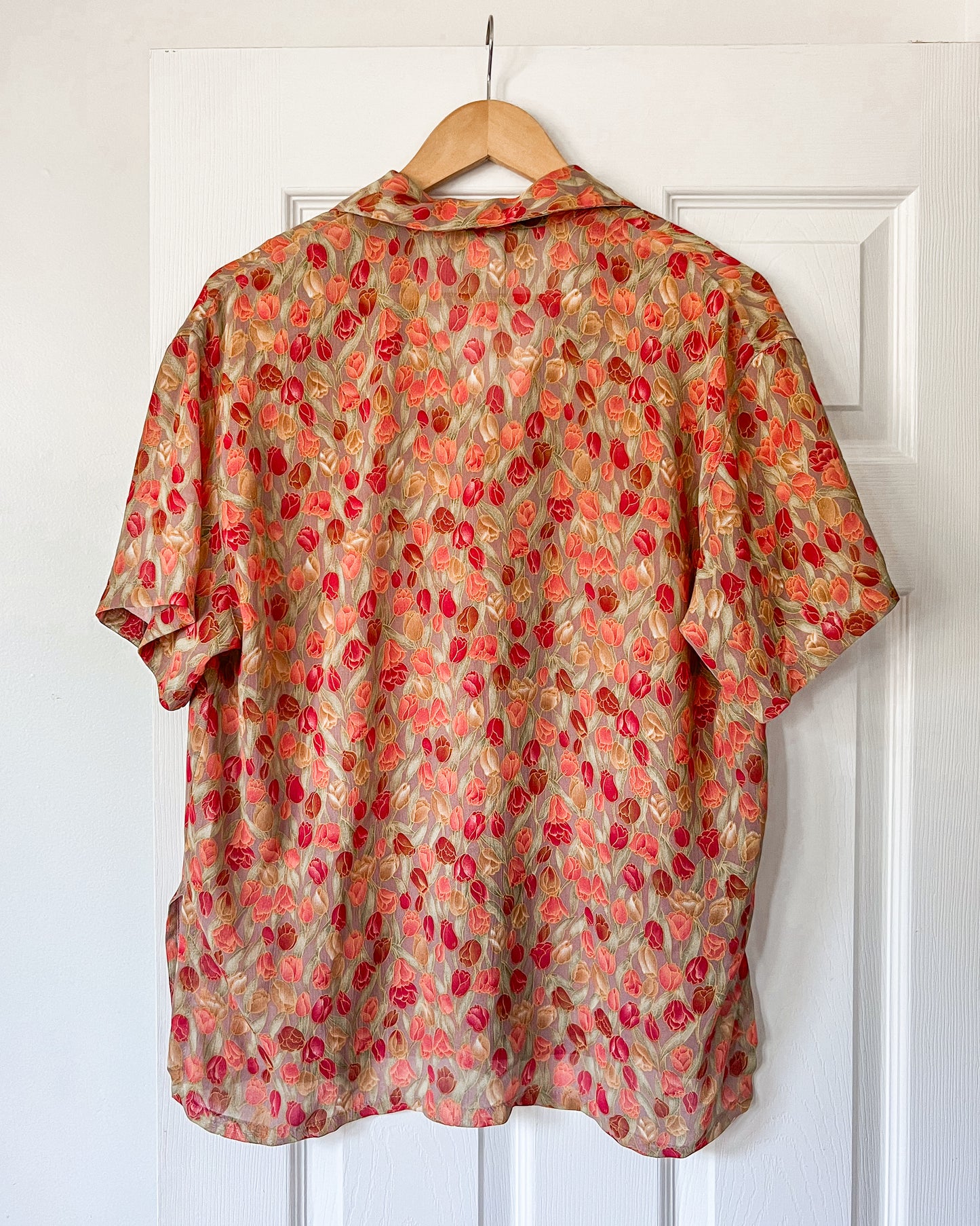 Rose Sheer Button Up