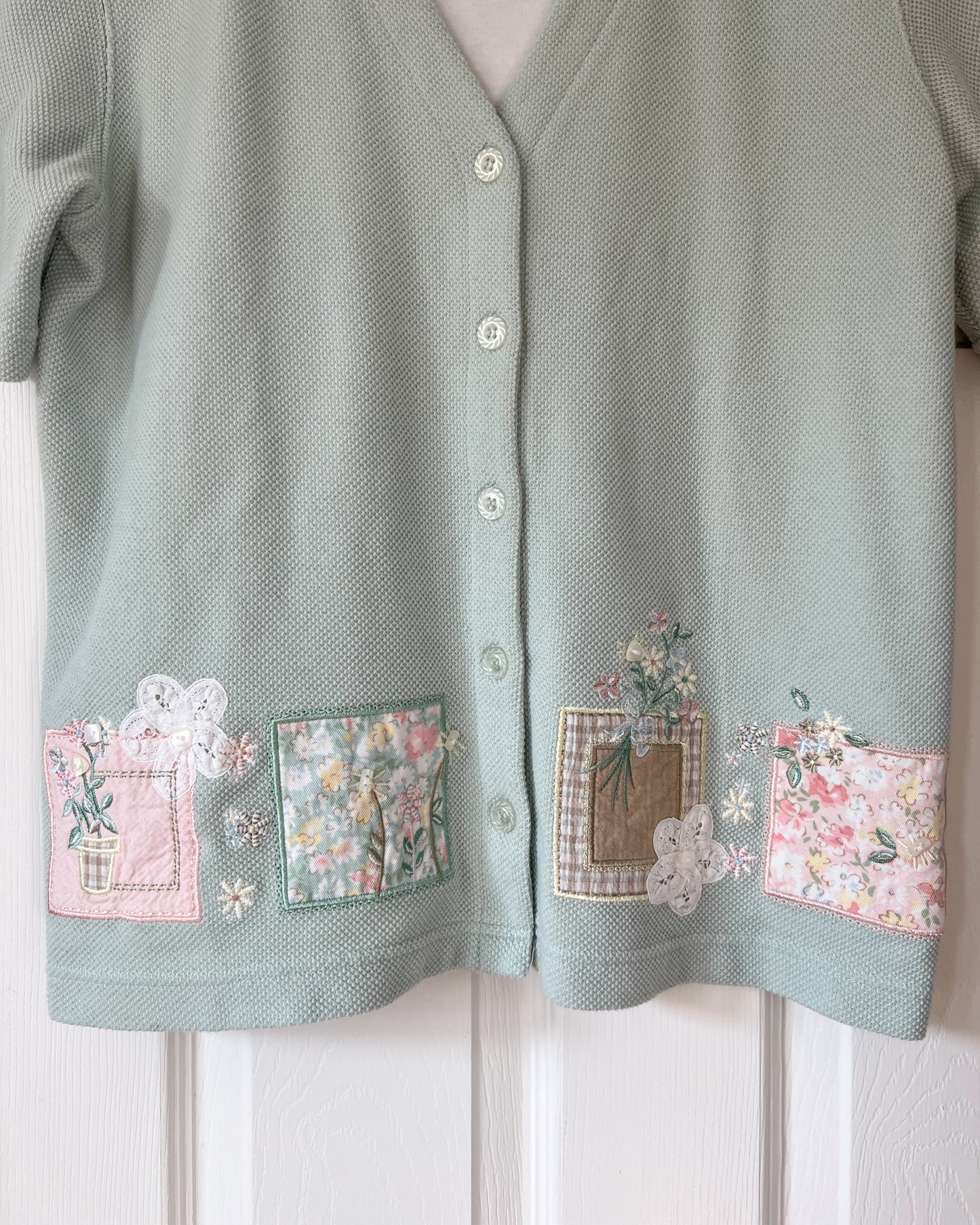 Mint Green Patchwork Blouse