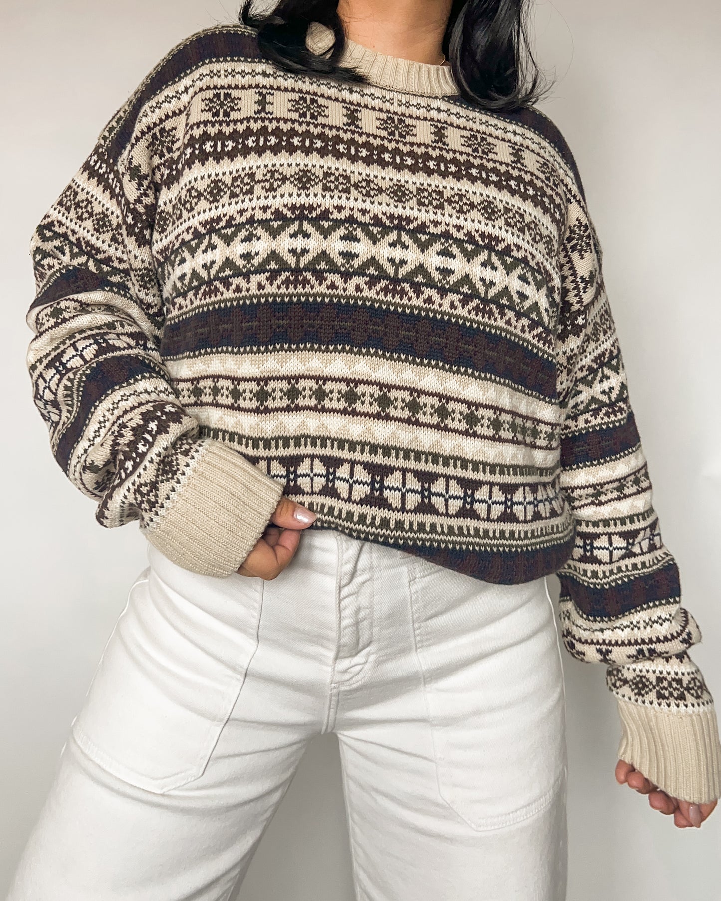 Woods & Gray Neutral Pattern Sweater