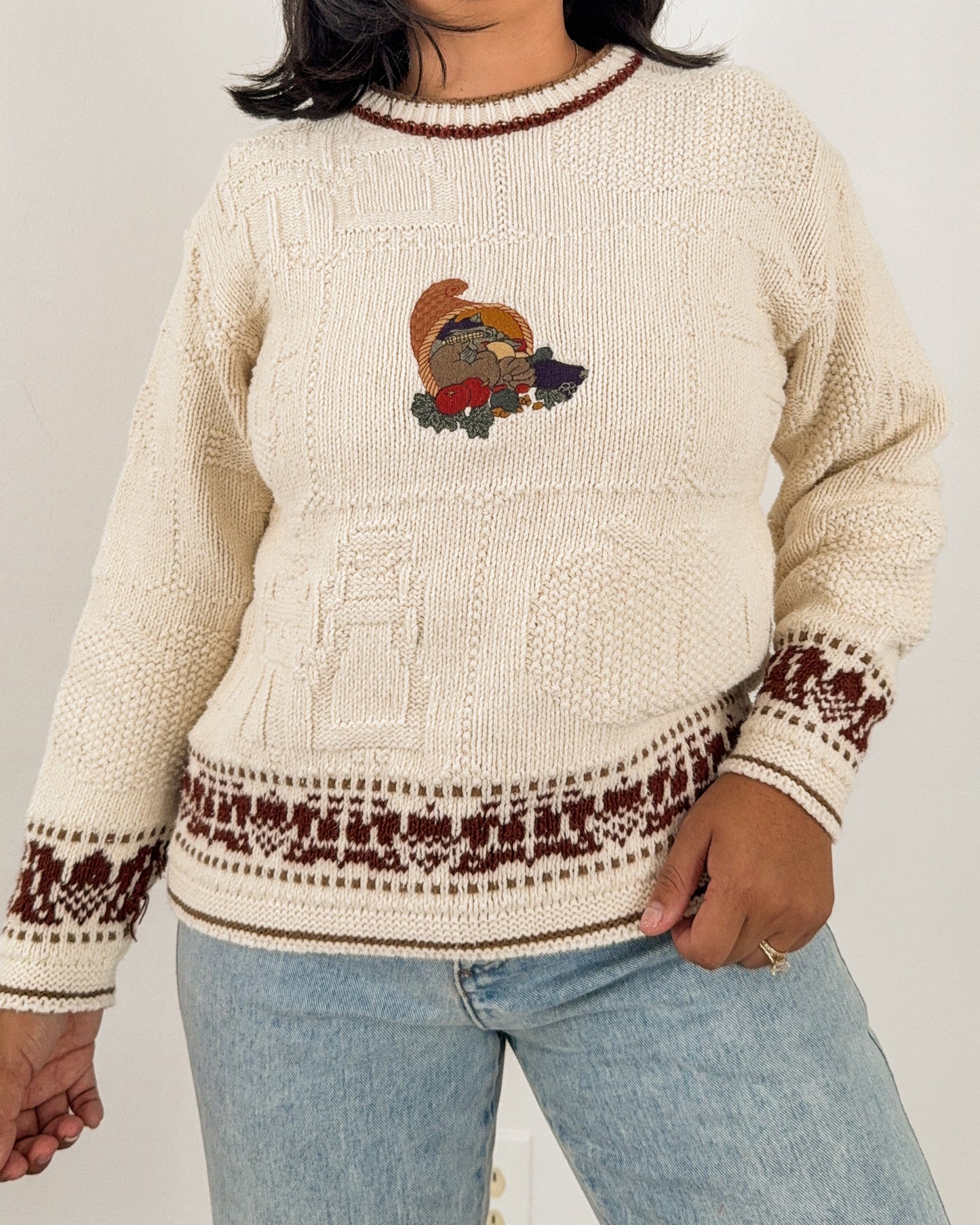 Vintage Fall Harvest Knitted Sweater