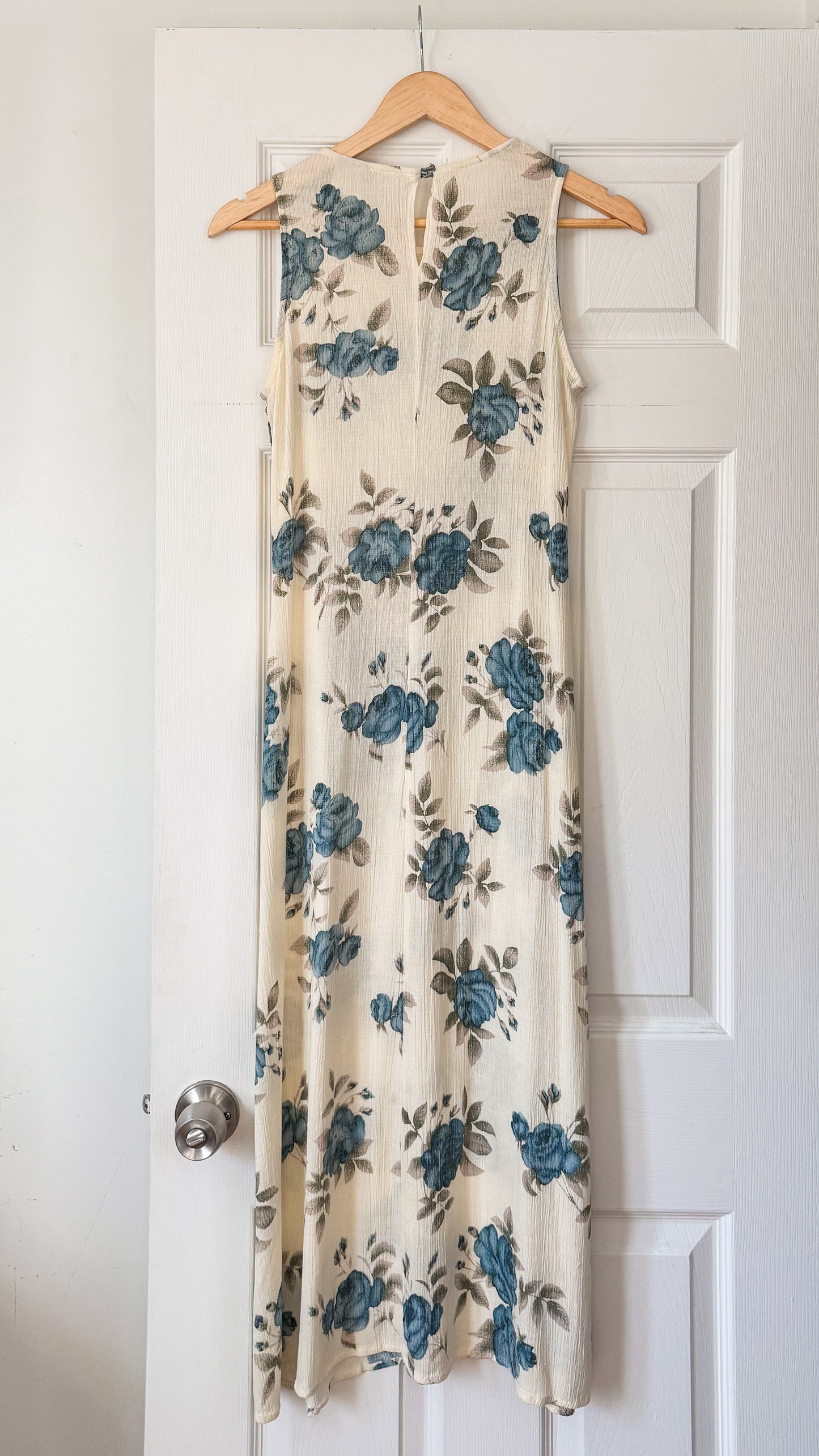 Vintage Cream Floral Maxi Dress