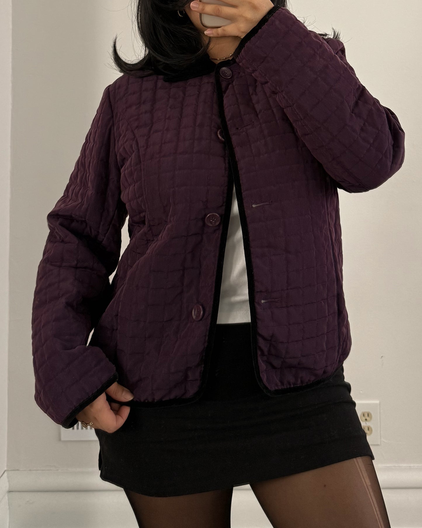 Purple Quilted Jacket
