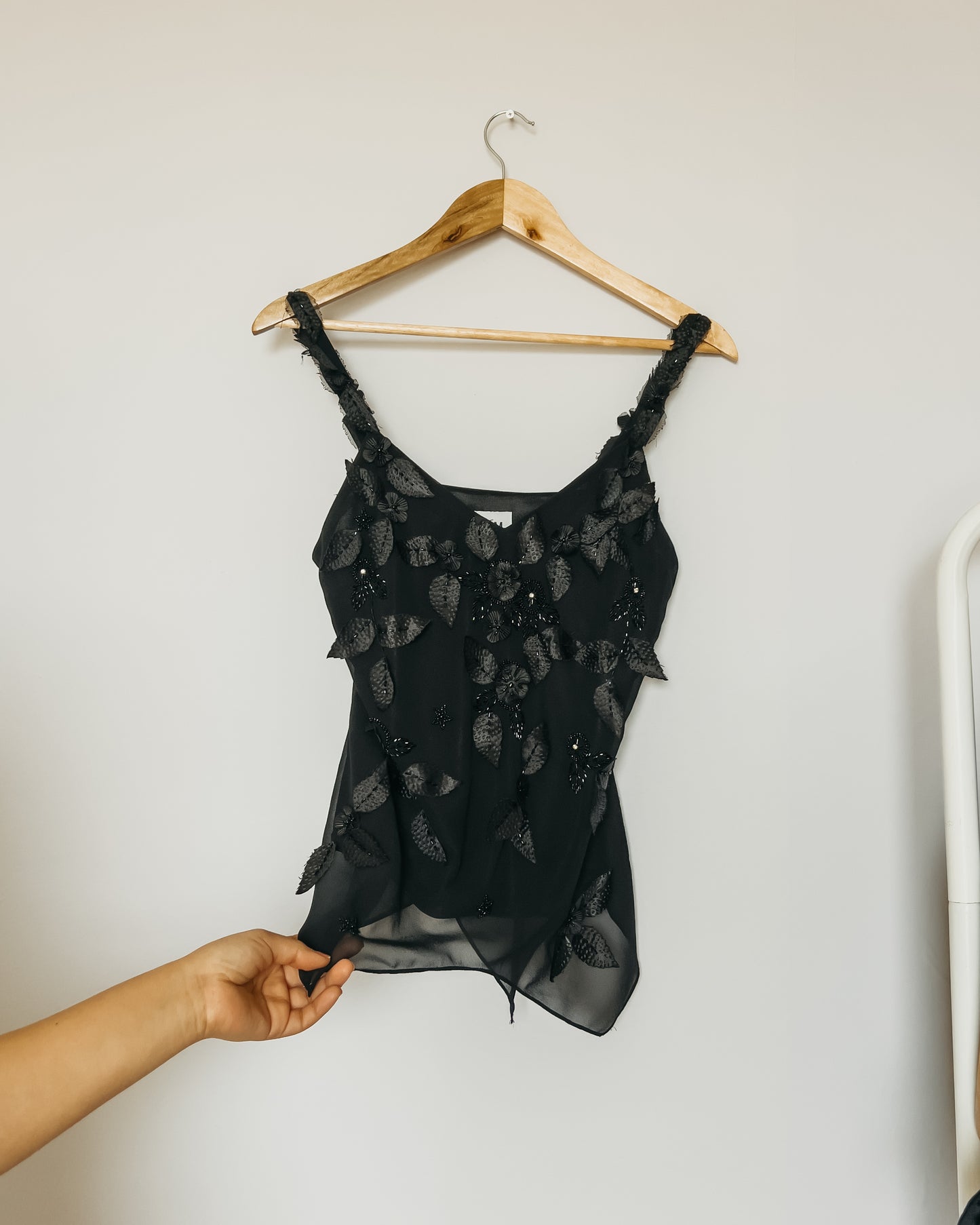 Black Floral Tank Top