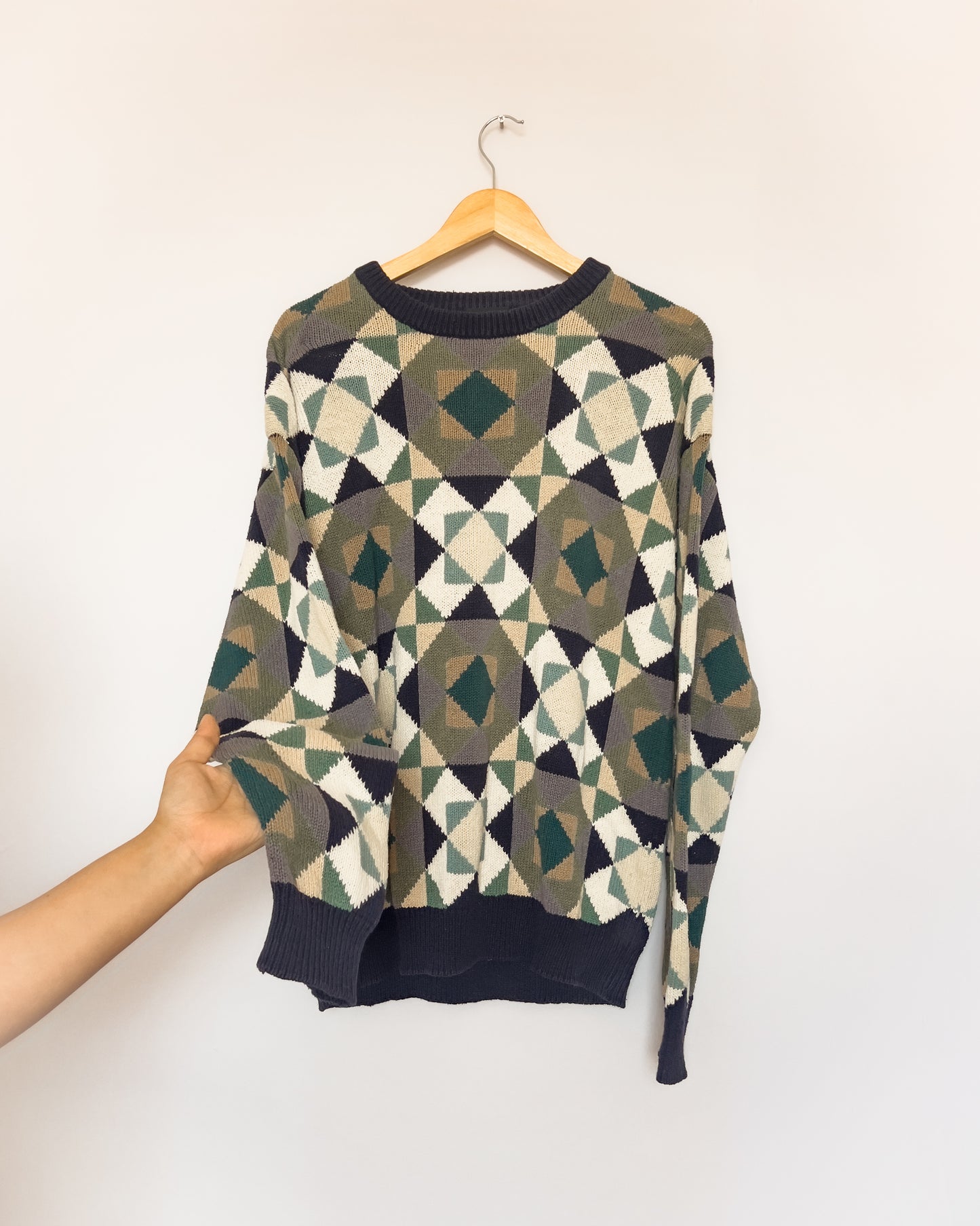 Geometric Patterned Knitted Sweater