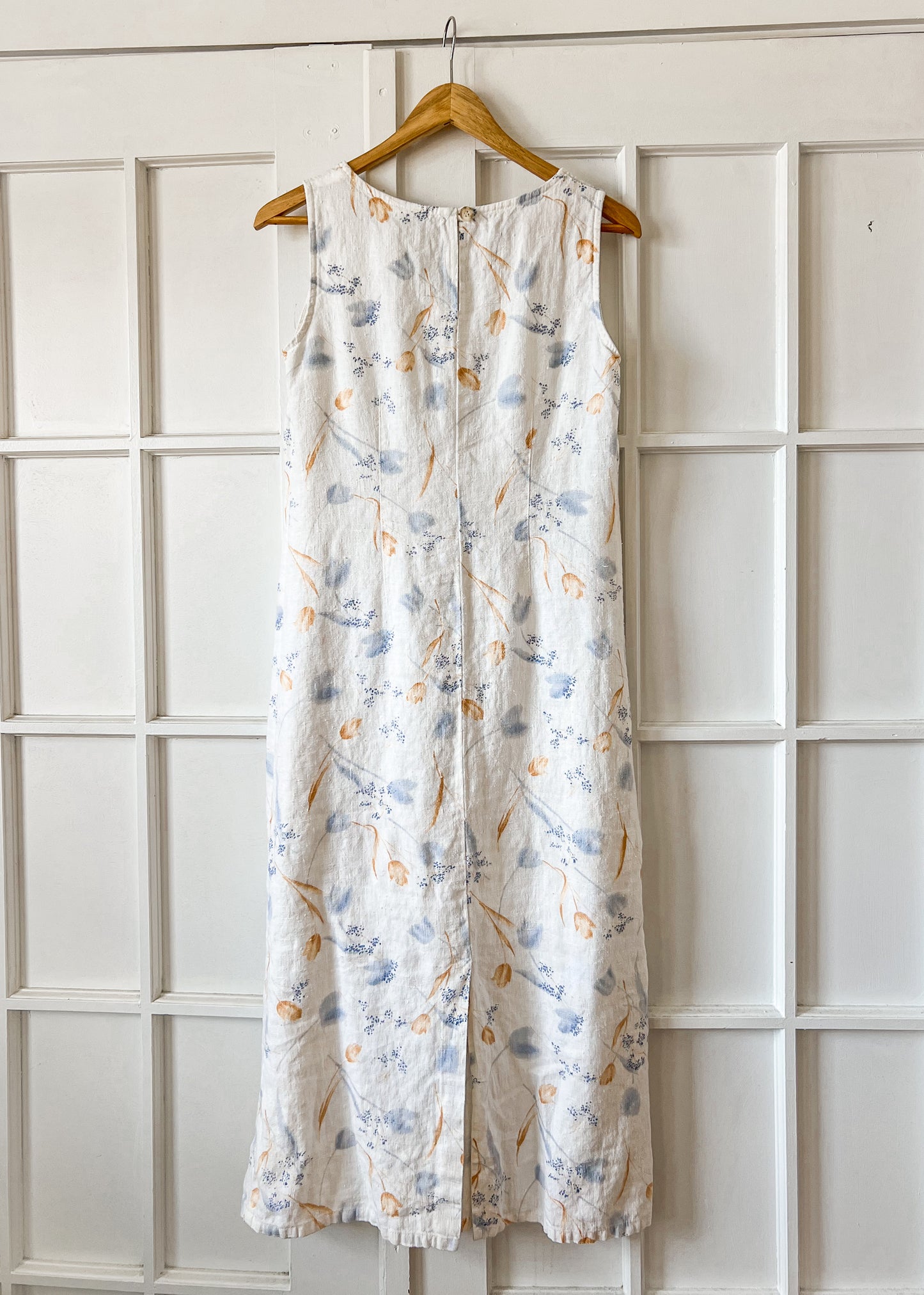 Linen Floral Maxi Dress