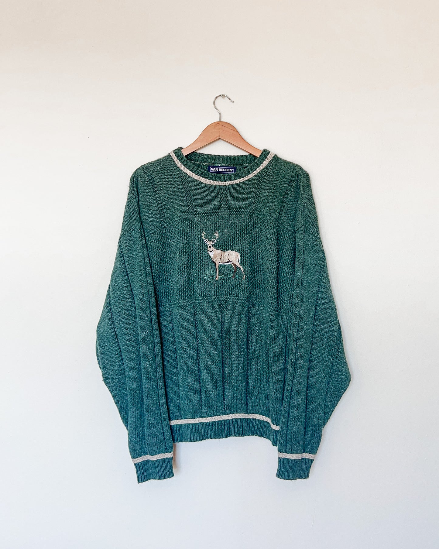 Deer Embroidered Knitted Sweater
