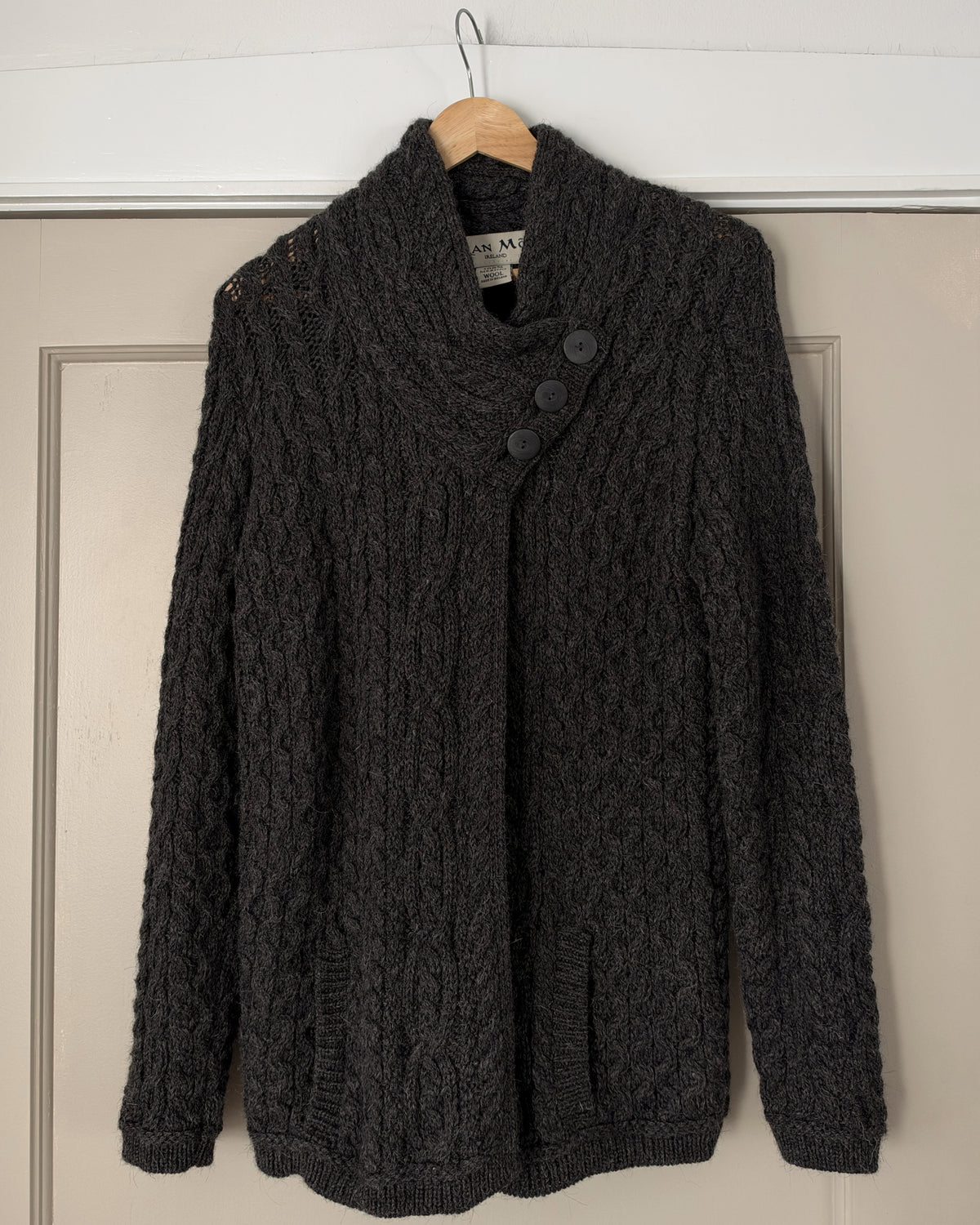 Chunky Wool Grey Cape Cardigan