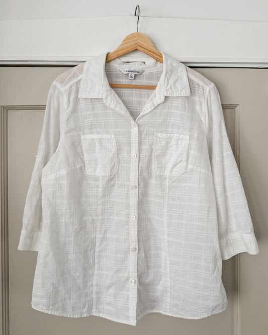 White Button Down Top