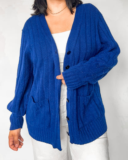 Vintage Navy Knitted Cardigan