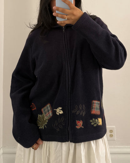 90’s Navy Fleece Fall Jacket