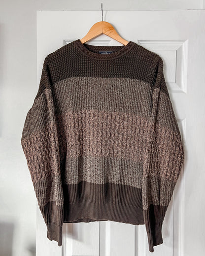 Colorblock Textured Knitted Sweater