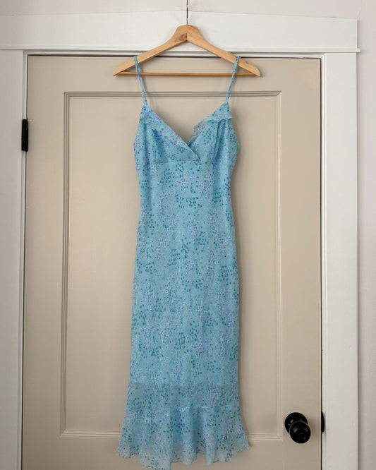 Vintage Blue Floral Dress