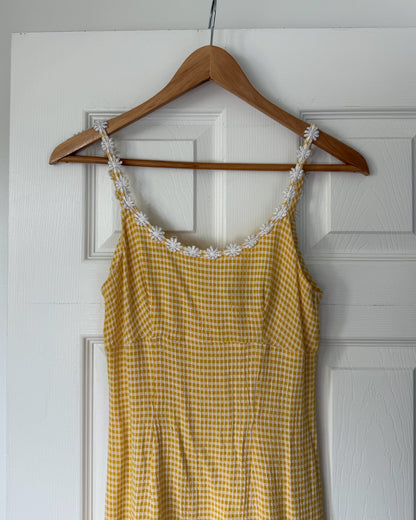 Vintage Yellow Gingham Dress