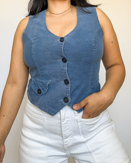 Blue Corduroy Vest
