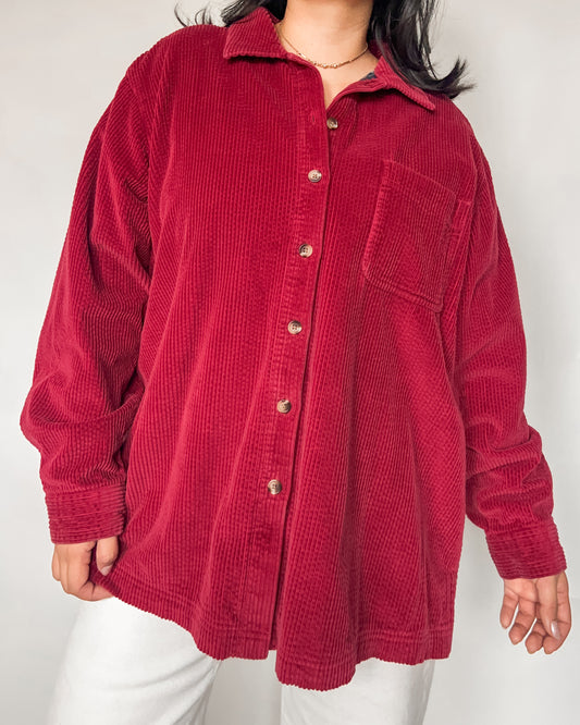 L.L. Bean Red Lined Corduroy Jacket