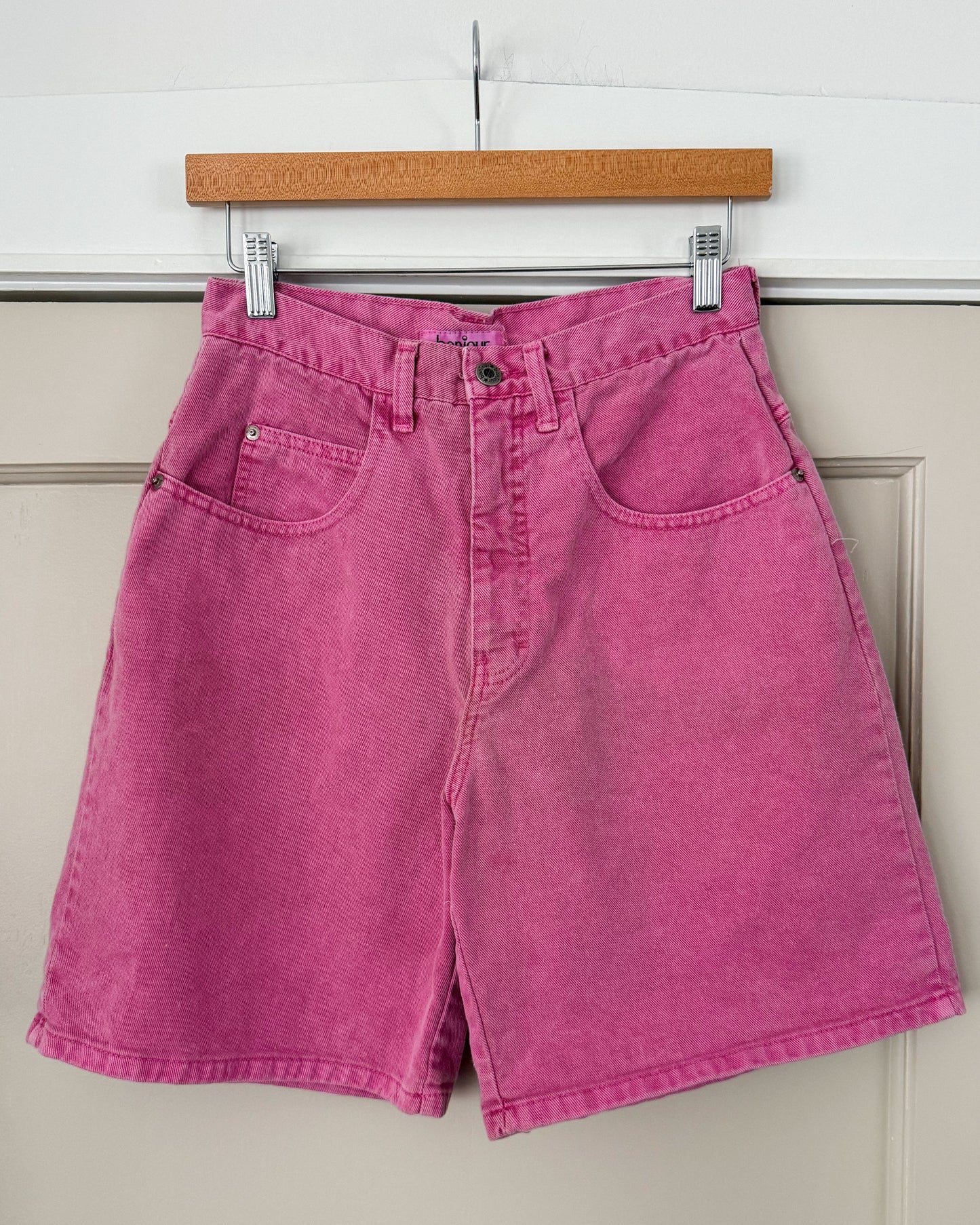 Vintage Bonjour Pink Denim Shorts