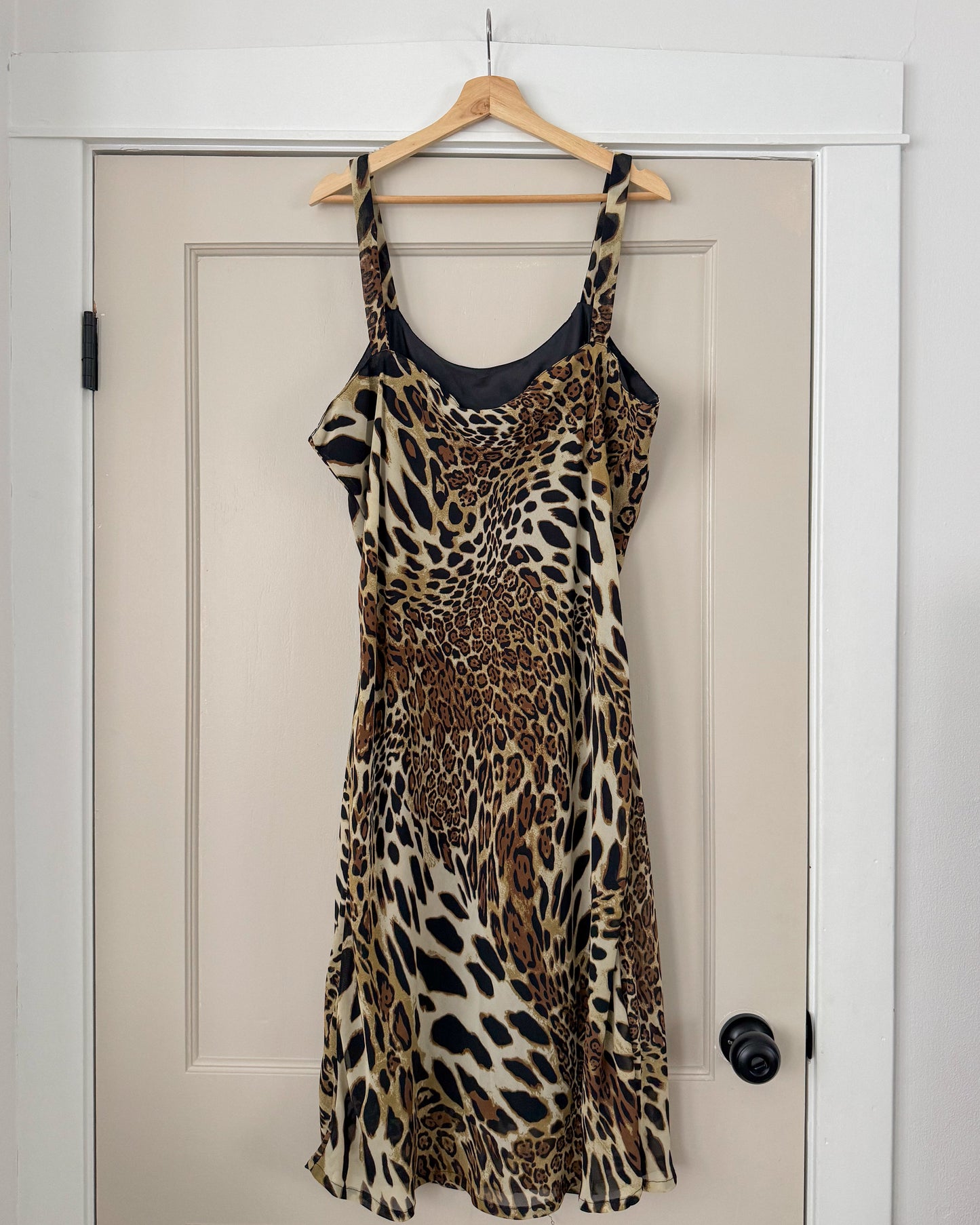 Vintage Animal Print Midi Dress