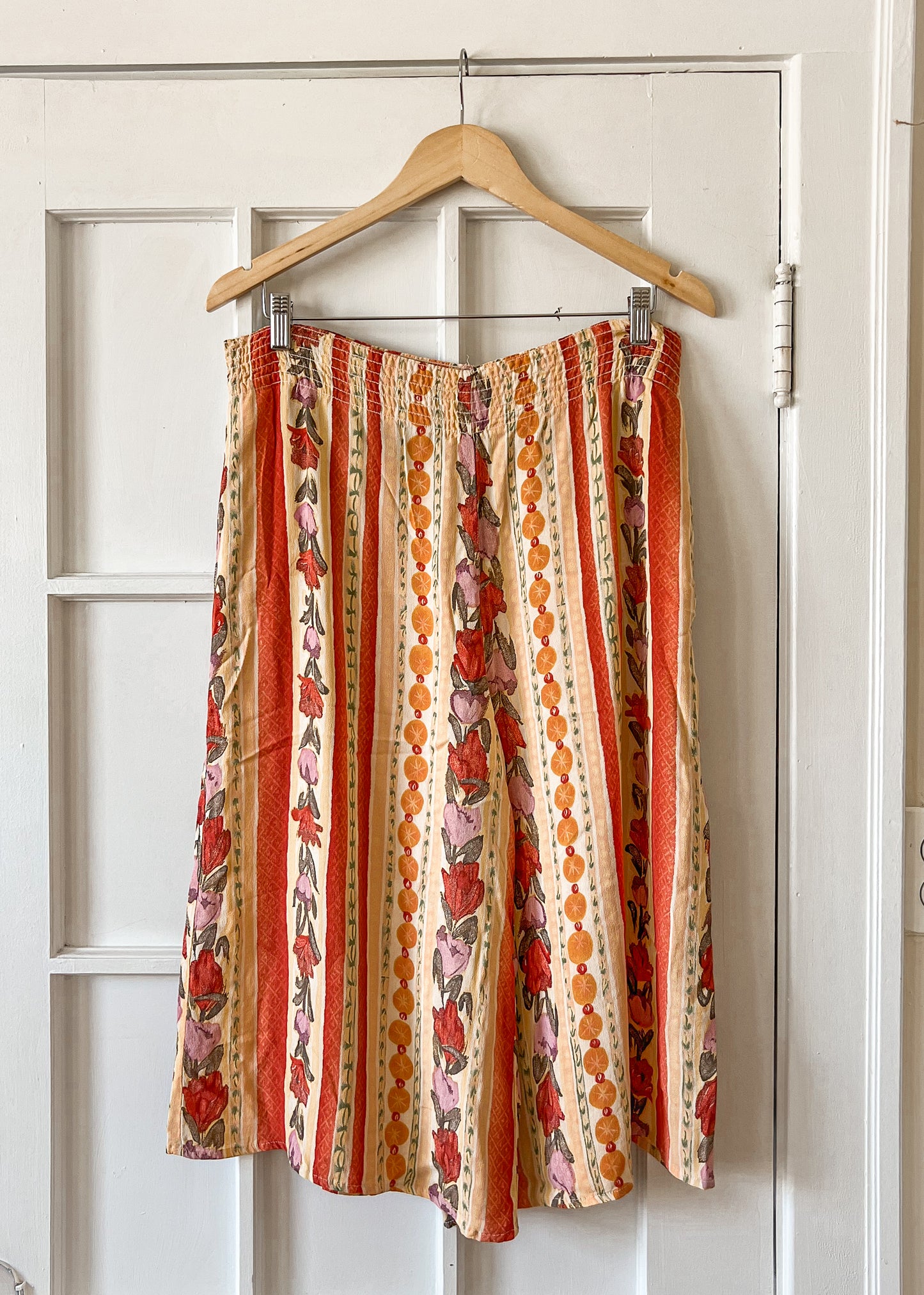 Multi Patterned Capri Wide Leg Pants and Matching Scarf