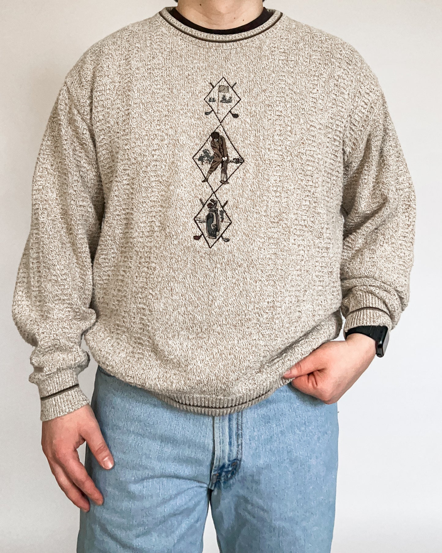 Golf Embroidered Knitted Sweater