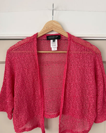 Jones NY Pink Short Sleeve Cardigan