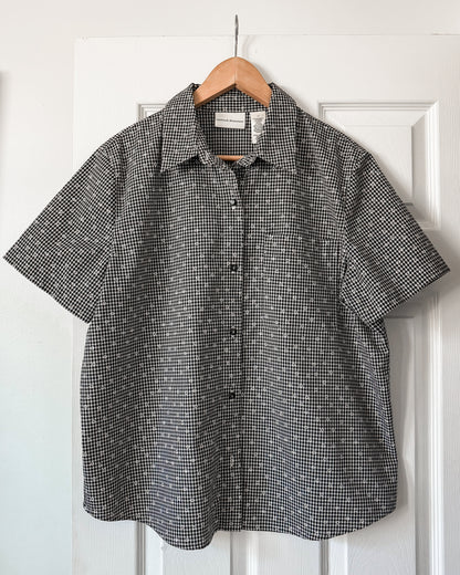 Alfred Dunner Floral Gingham Button Up