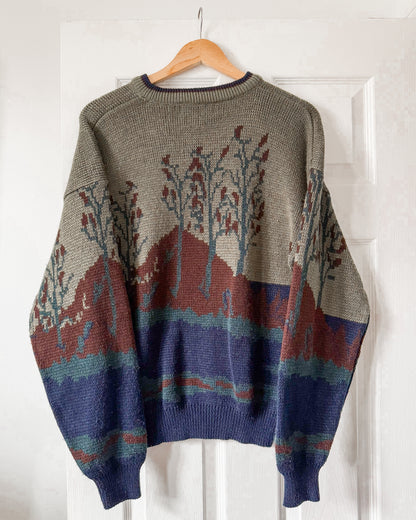 Vintage Fisherman Embroidered Knitted Sweater