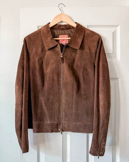 Isaac Mizrahi Suede Leather Jacket