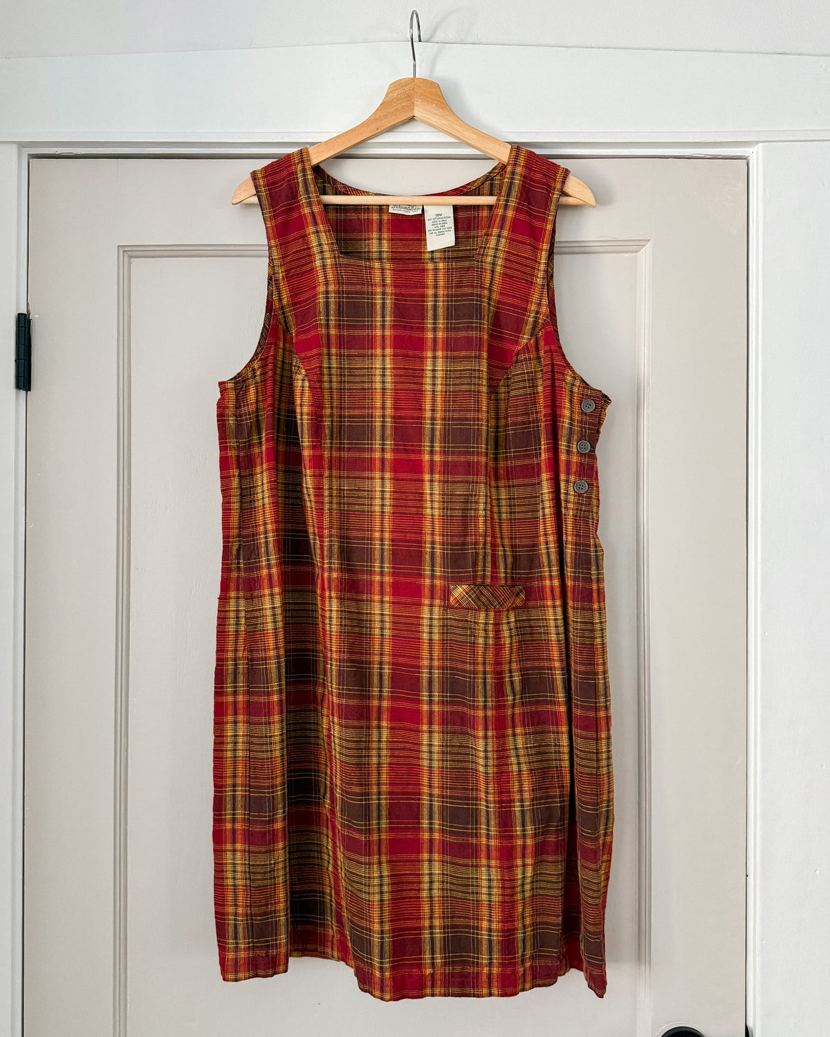 90’s Orange Plaid Dress