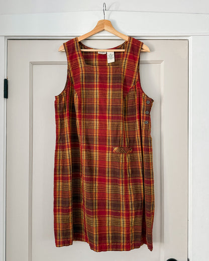 90’s Orange Plaid Dress