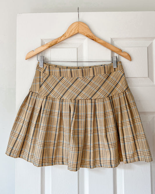 Plaid Pleated Skirt