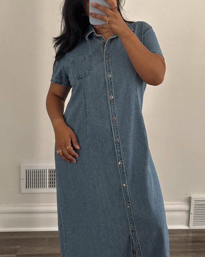 90’s Denim Maxi Dress