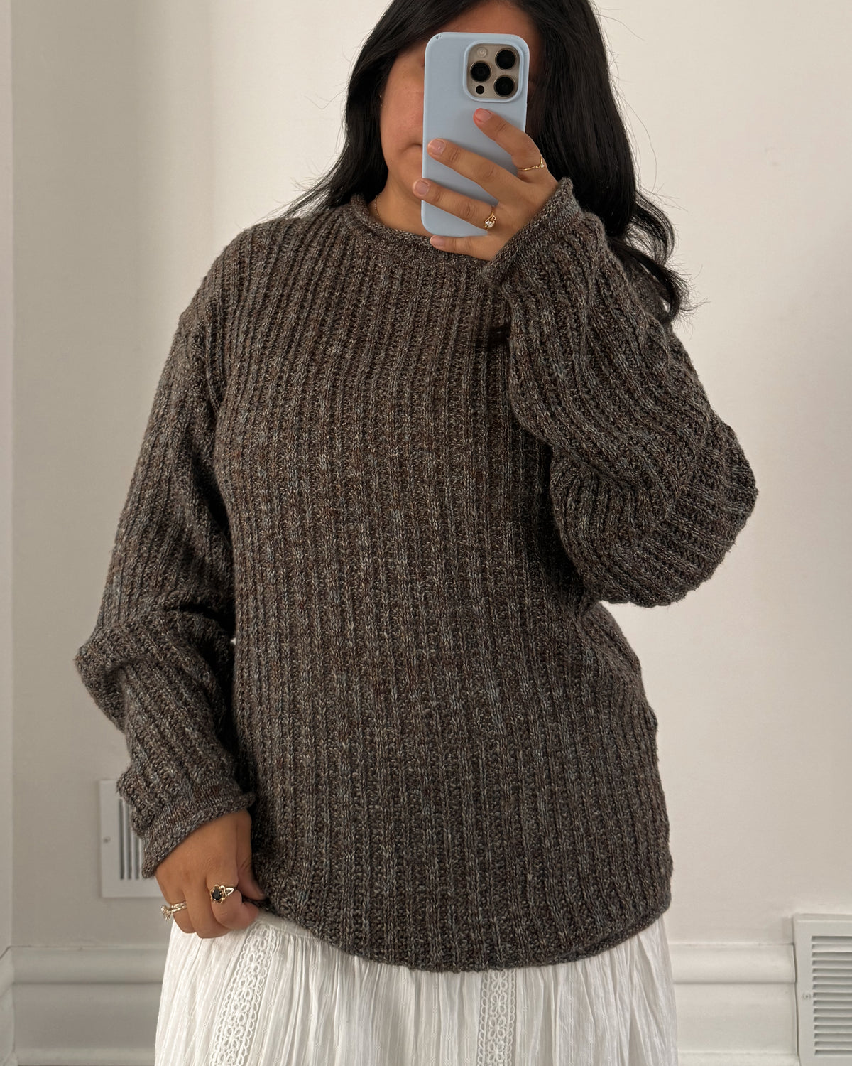 90’s Blue & Brown Knitted Sweater