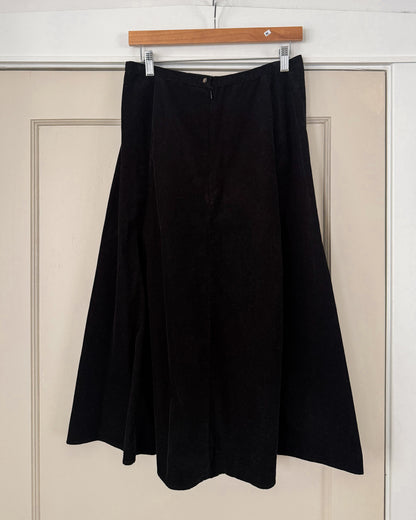 Micro Corduroy Black Skirt