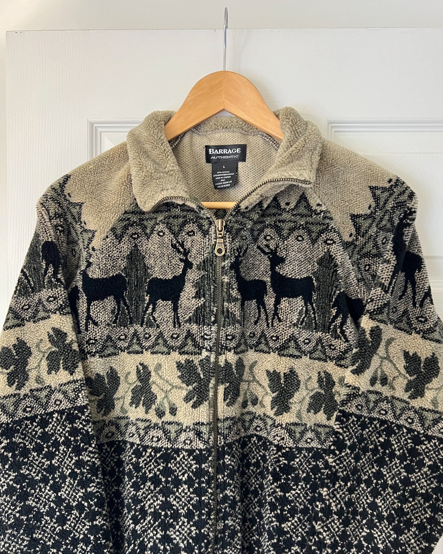 Deer and Leaf Fleece Jacket